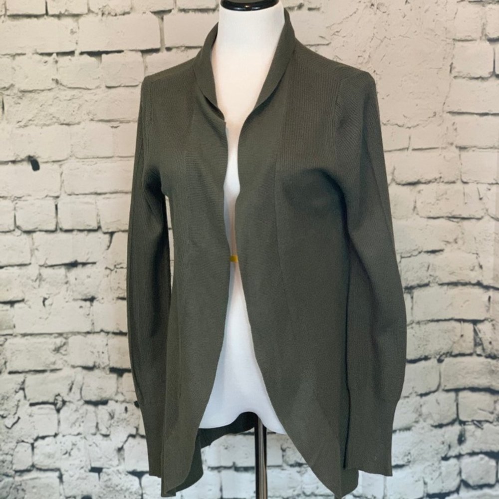 Green Open-Front Cardigan